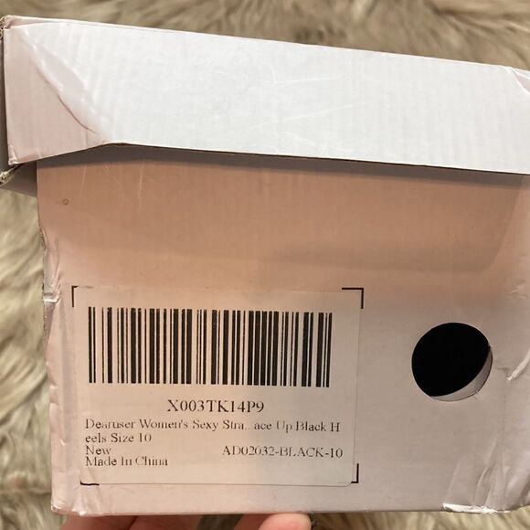 Dearuser Square Open Toe Lace up Wrap Chunky High Heels Strappy Block Sandals - Picture 10 of 13